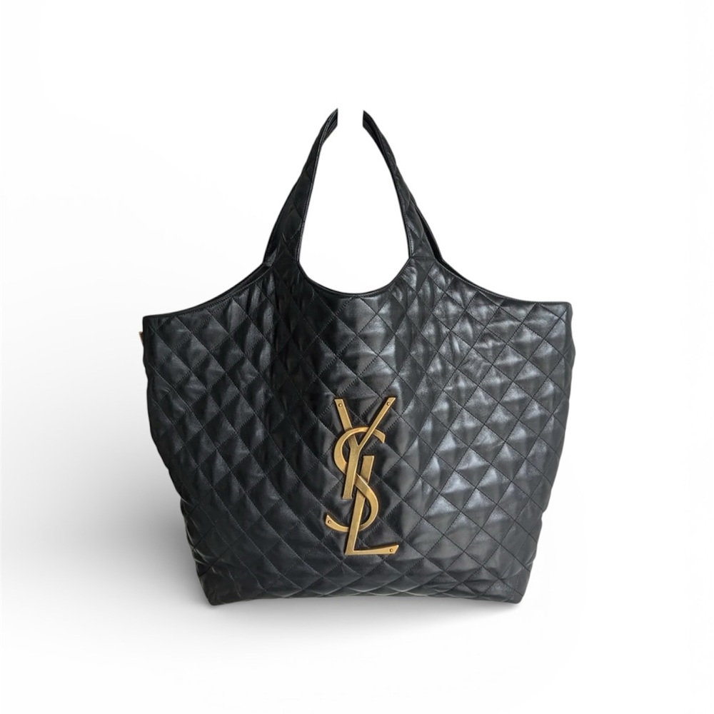 Yves Saint Laurent Black Quilted iCare Tote w pouch & dustbag
